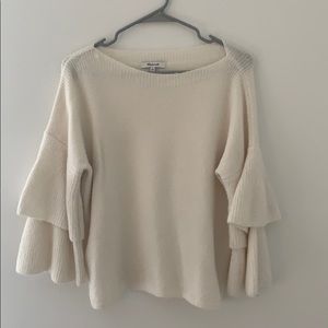 Madewell M cream sweater
